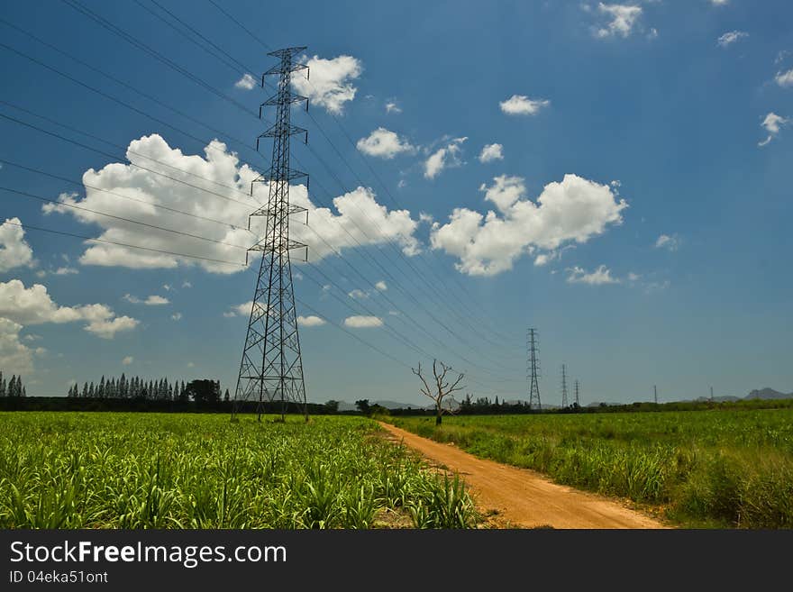 Power line of power station