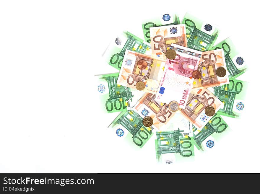 Colorful  World Paper Money and coins background. Colorful  World Paper Money and coins background