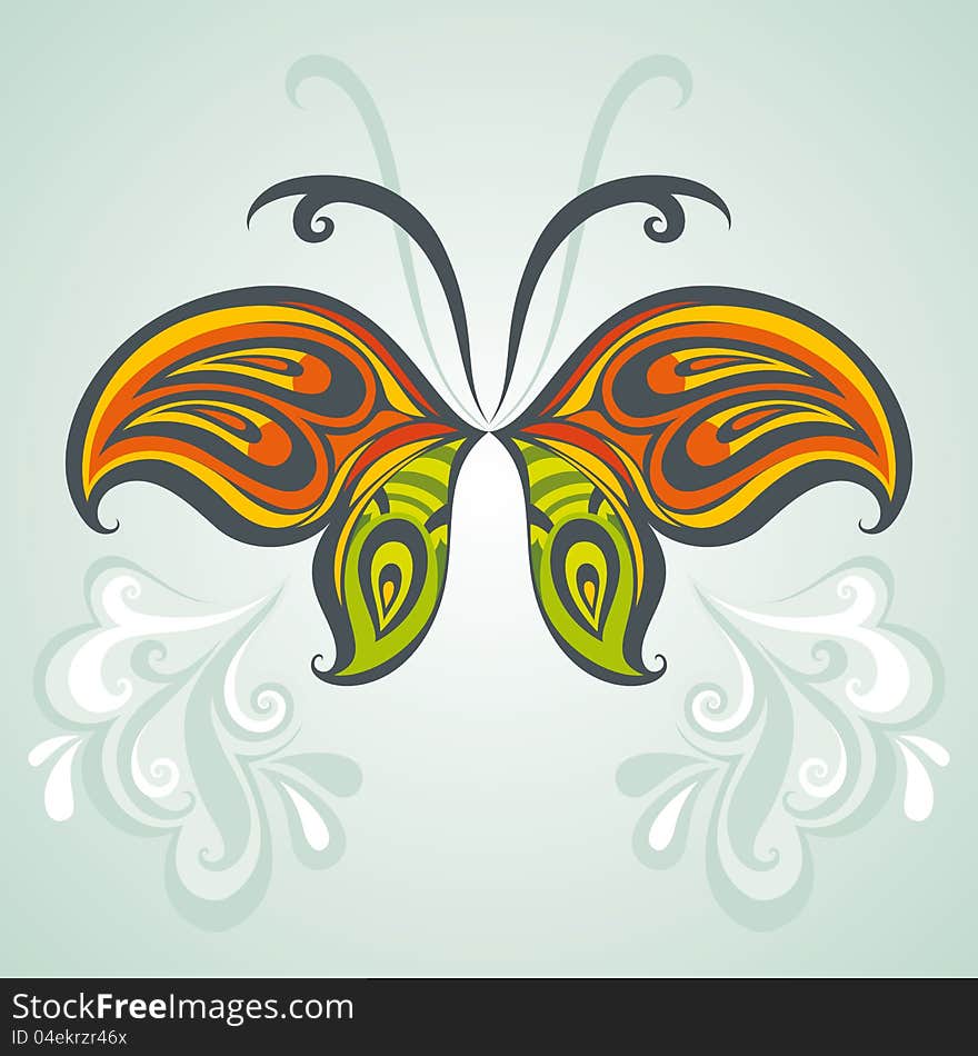 Abstract vector background. Vector butterfly. Abstract vector background. Vector butterfly