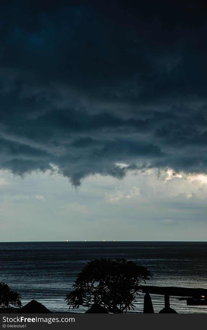 Dark Cloud before the storm at the beach