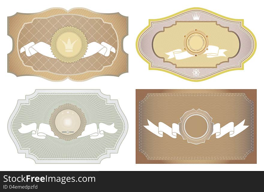 Vector set of vintage framed ornate labels.