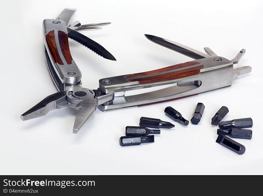 Combination pliers for everyday use with bits. Combination pliers for everyday use with bits