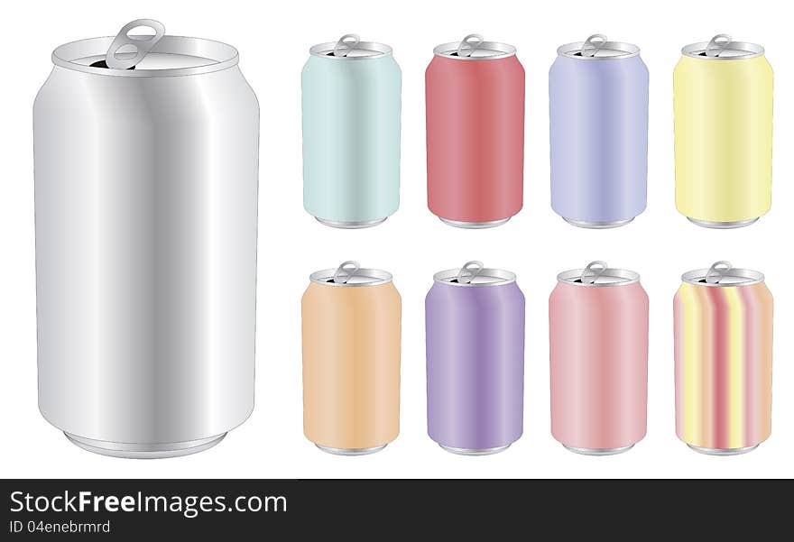 Blank drink can in differents colors