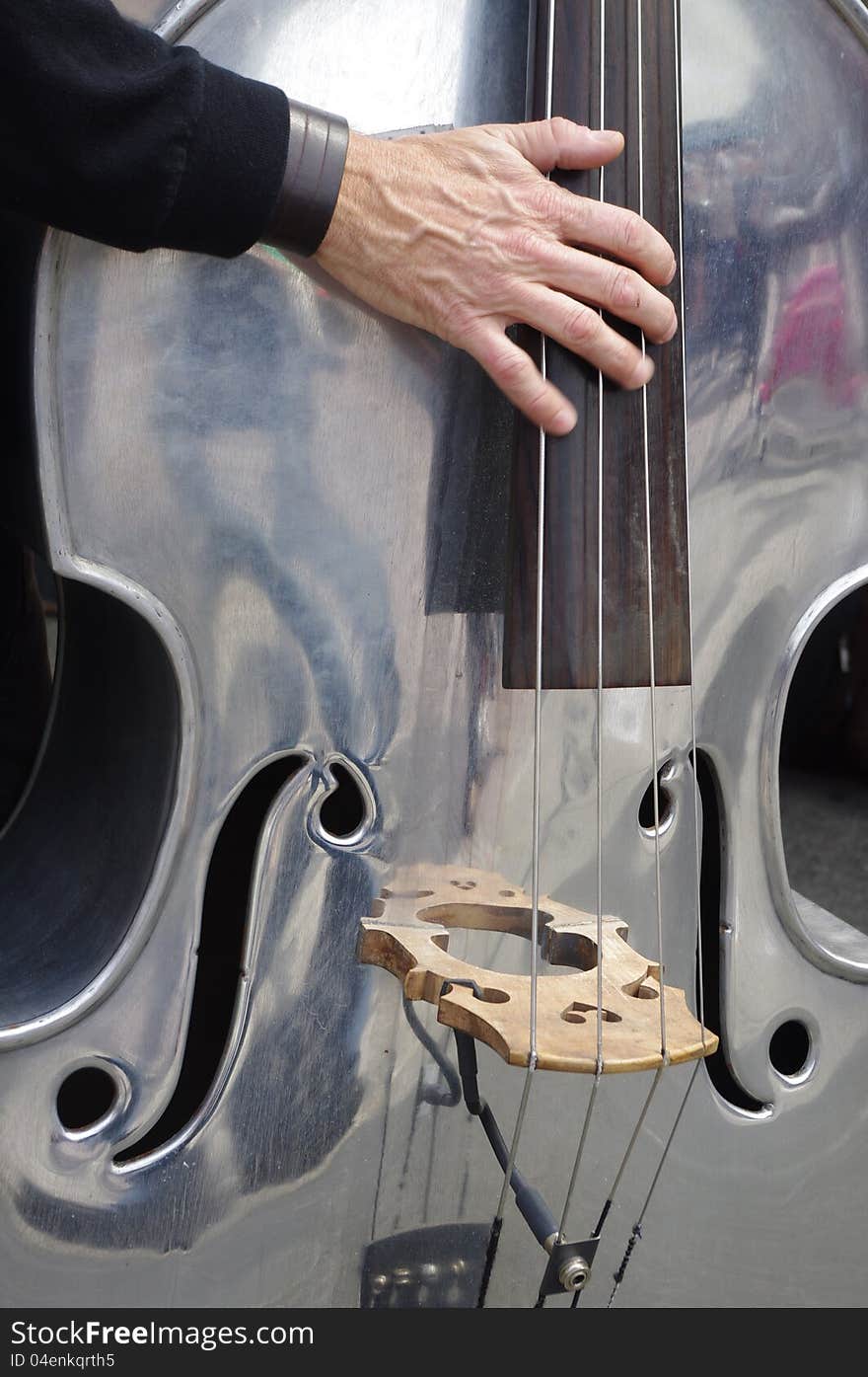 Musician playing in the afternoon in the park. Musician playing in the afternoon in the park