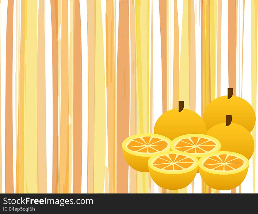 Illustration of the abstract orange stripes background. Illustration of the abstract orange stripes background