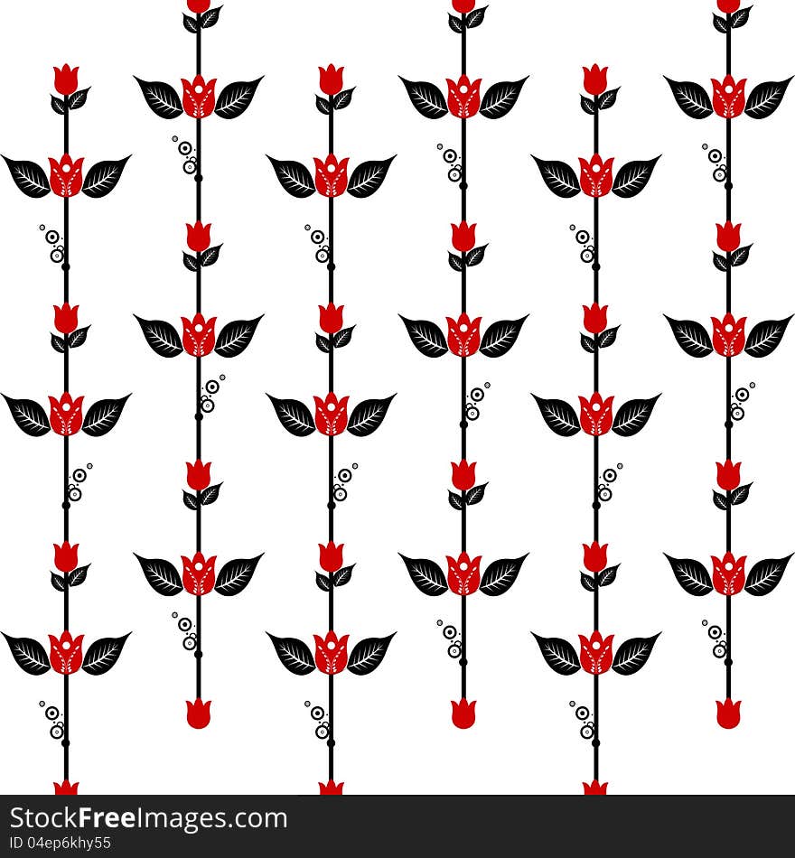 Beautiful background of seamless floral pattern