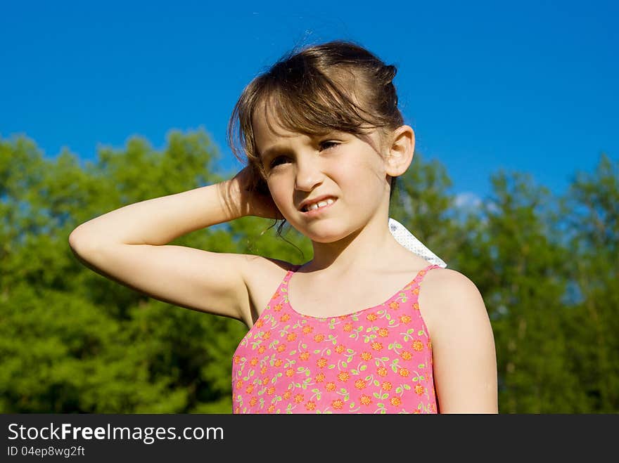 Beautiful little girl on the nature. Beautiful little girl on the nature