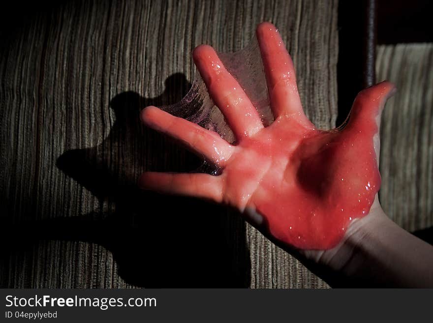 Hand In Red Slime