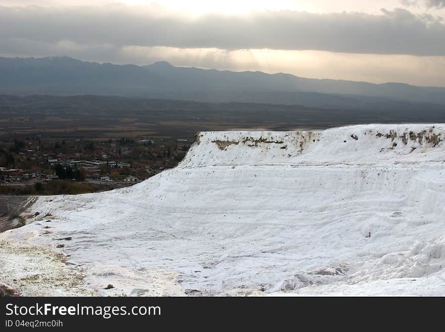 Part of the chalk stones at Pamukkale Turkey