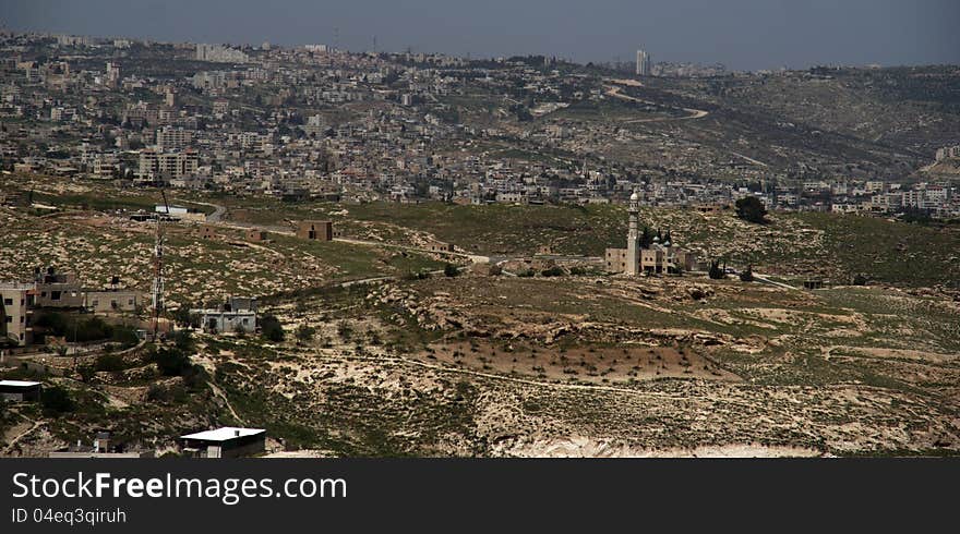 Palestinian villages in Judea desert of Israel and territories