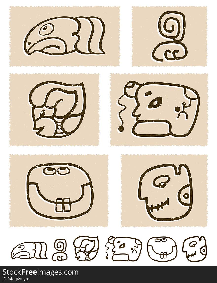 Aztec Style Comic Icon Set