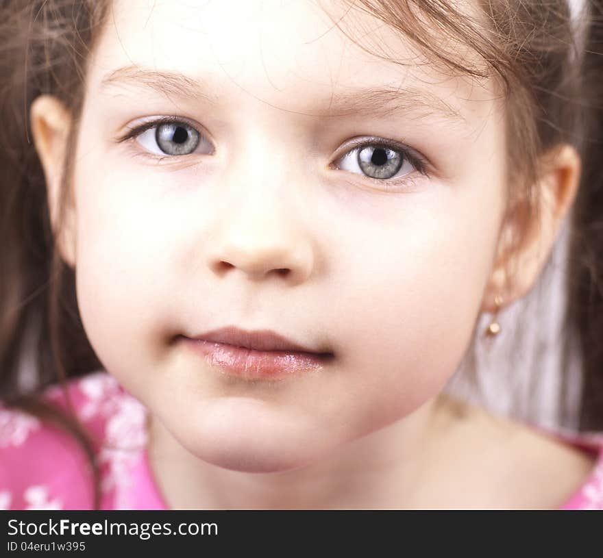 Portrait of little beautiful girl, close up. Portrait of little beautiful girl, close up