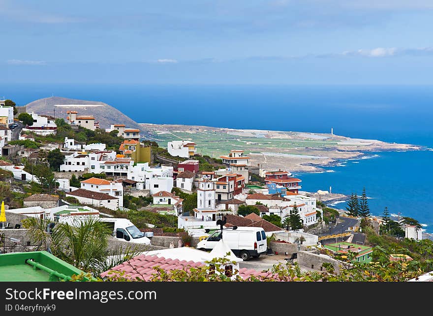 High angle of garachico town, tenerife, spain