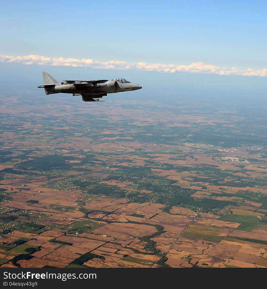 Modern jetfighter in flight