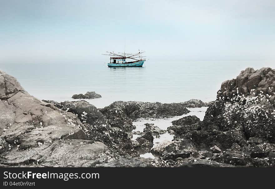 The Fishing Boat In The Sea