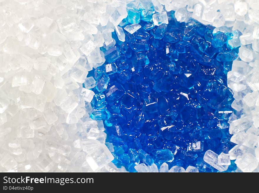 Sugar Macro With A Blue Wet Spot