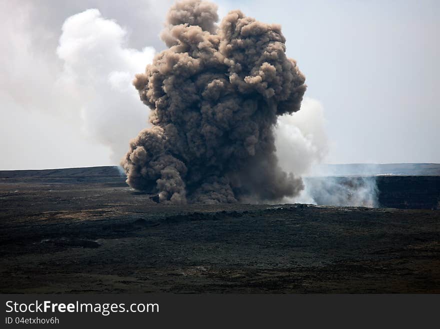 Kilauea Caldera Smoking, Big Island, Hawaii