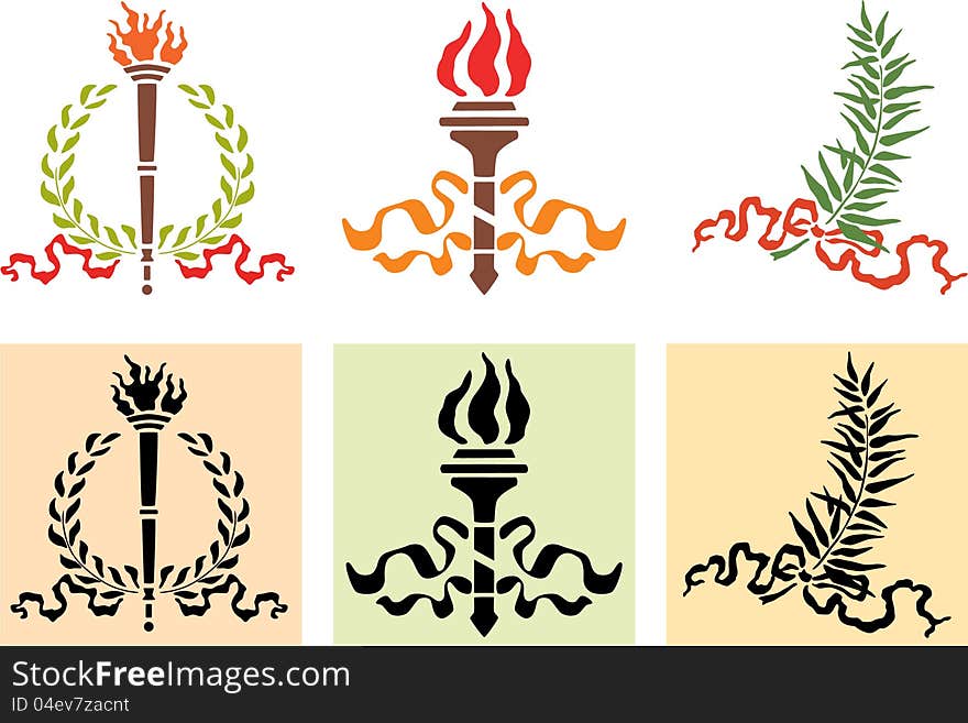 The vector image of a different decorative symbols. The vector image of a different decorative symbols.