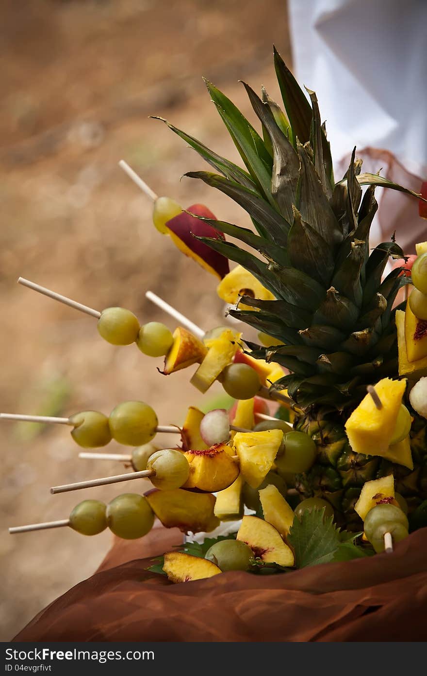 Pineapple with grapesticks and appless. Pineapple with grapesticks and appless