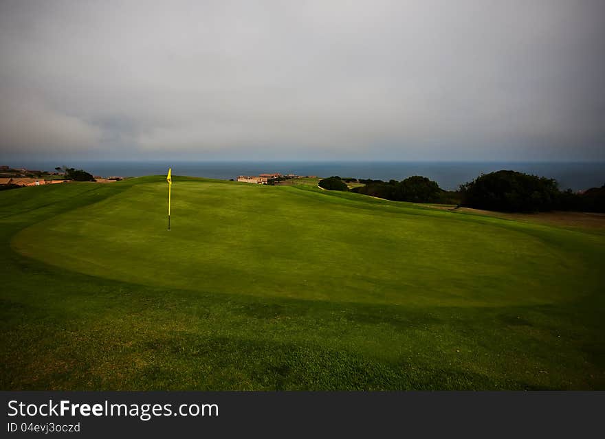 Golfing tornament waiting to be held. Golfing tornament waiting to be held.