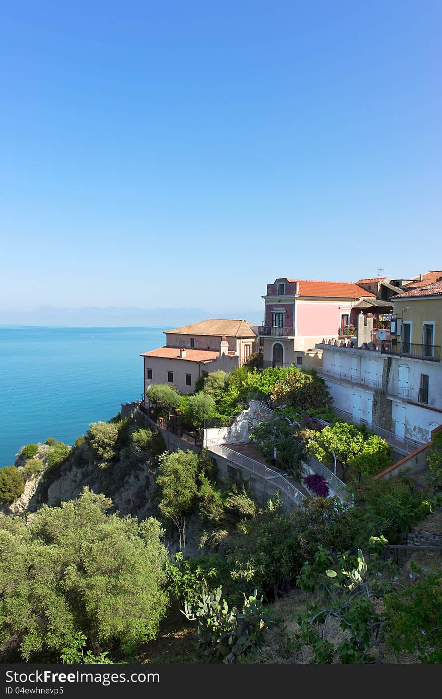 Houses on the coast of Cilento. Houses on the coast of Cilento