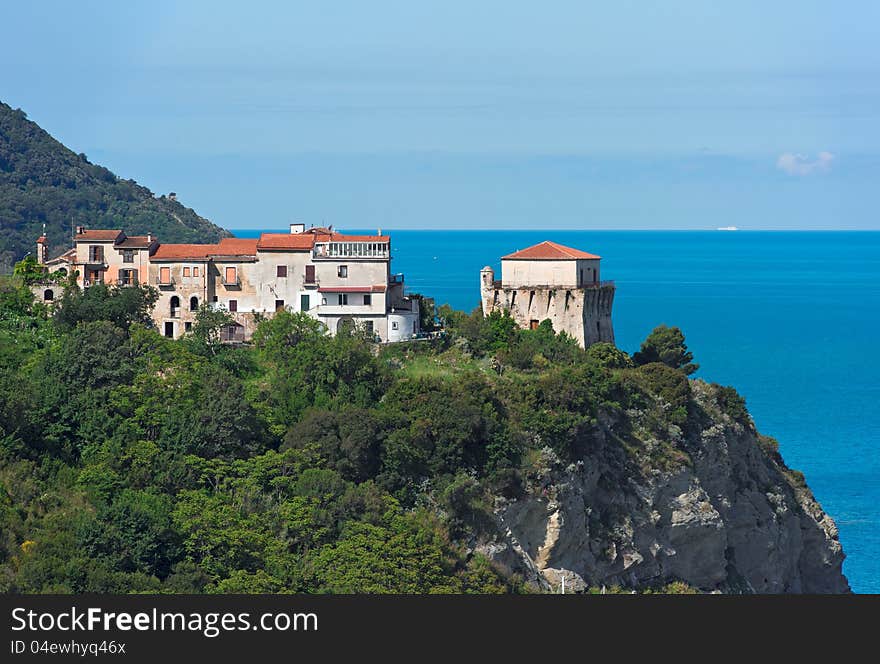 Houses on the coast of Cilento. Houses on the coast of Cilento