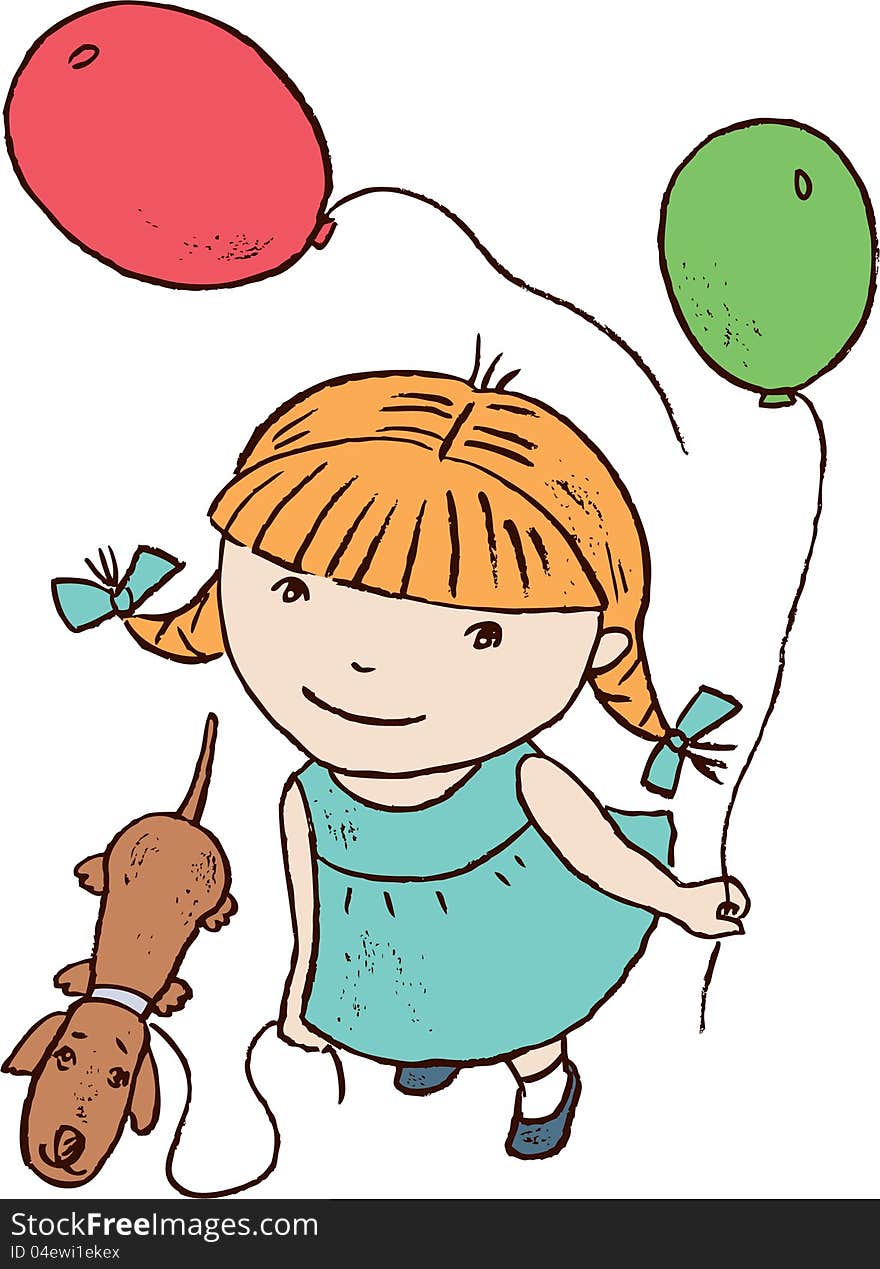 Girl with balloons