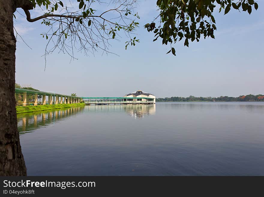 Pavilion on the water.