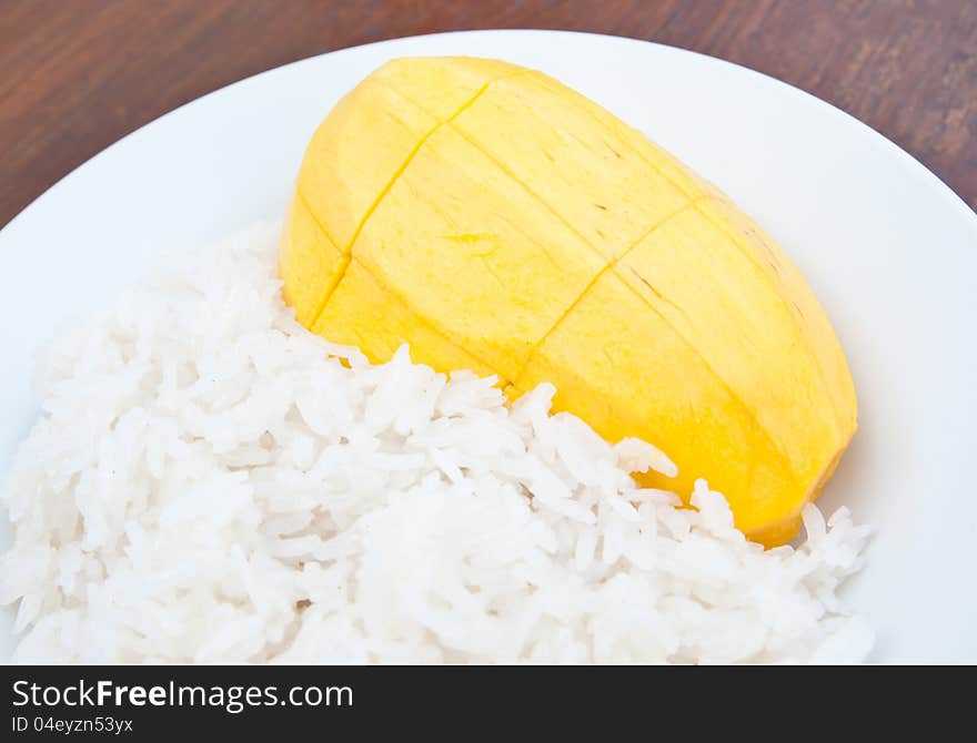 The mango on white Plate