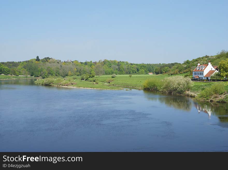 Lower river Tweed salmon beat at Horncliffe. Lower river Tweed salmon beat at Horncliffe