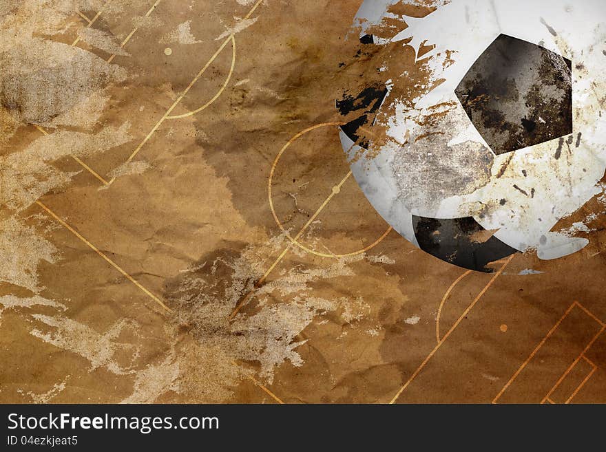 Tear paper with design soccer background