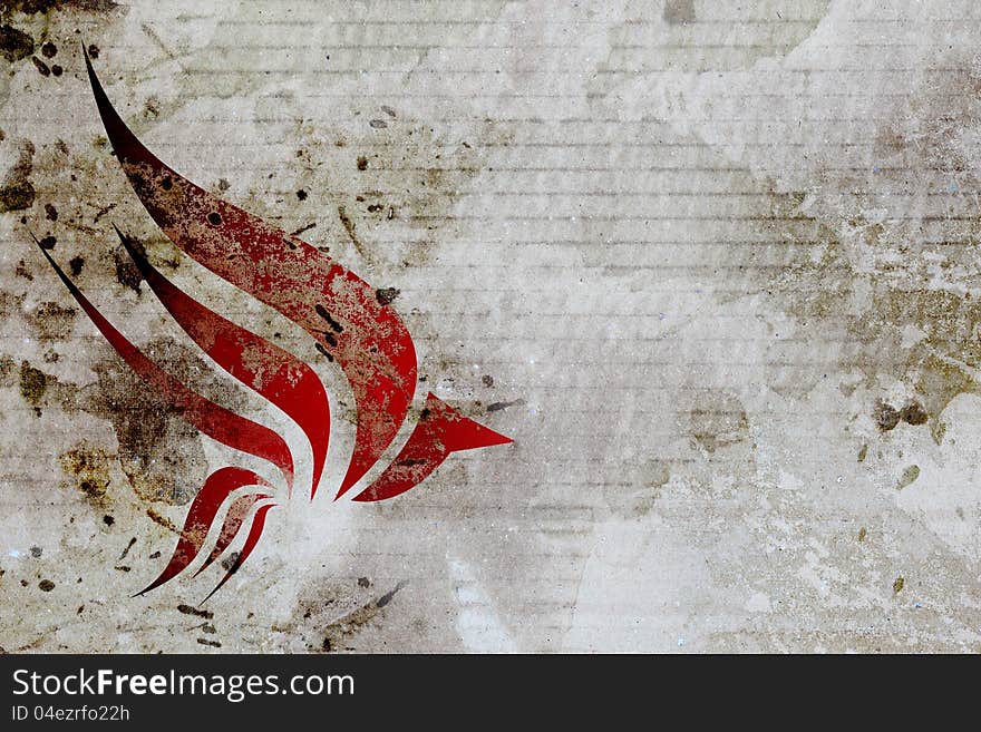 Bird design on grungy background. Bird design on grungy background