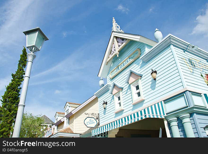 Colorful old house European style. Colorful old house European style.