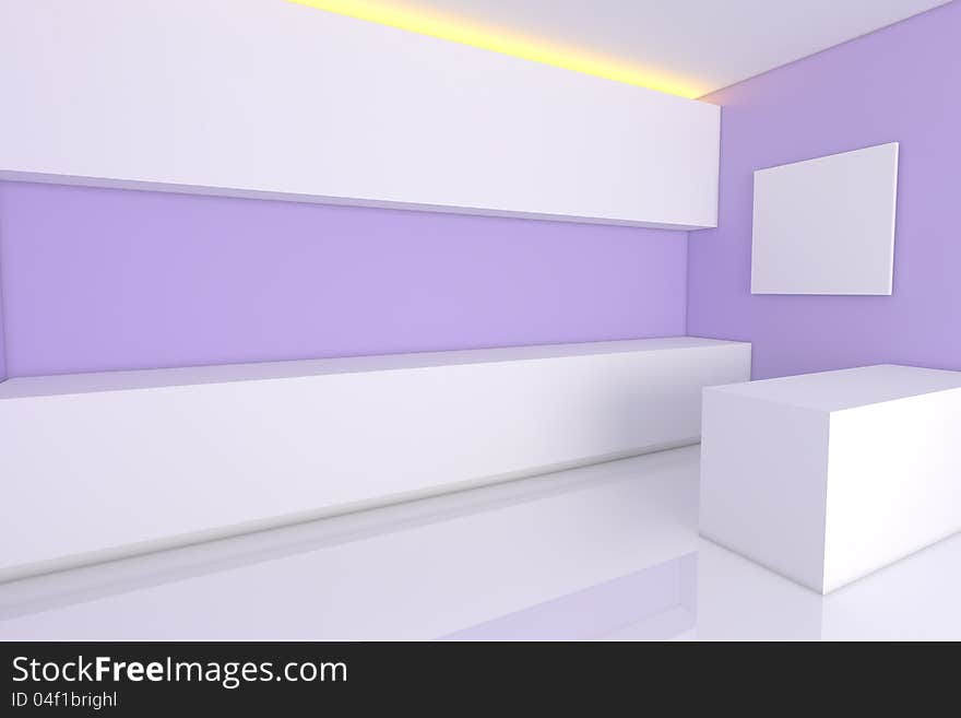 Purple kitchen room