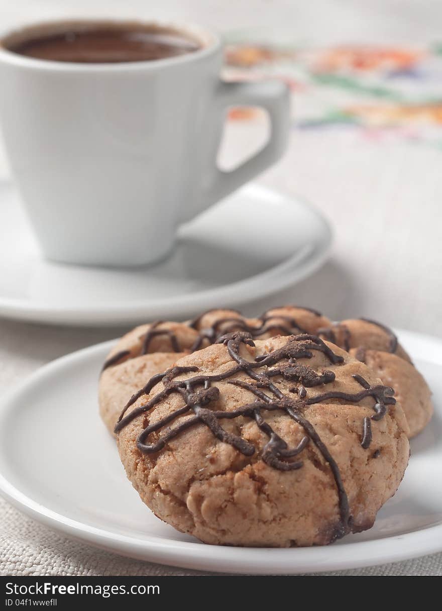 Chocolate Chip Cookie and cafee. Chocolate Chip Cookie and cafee