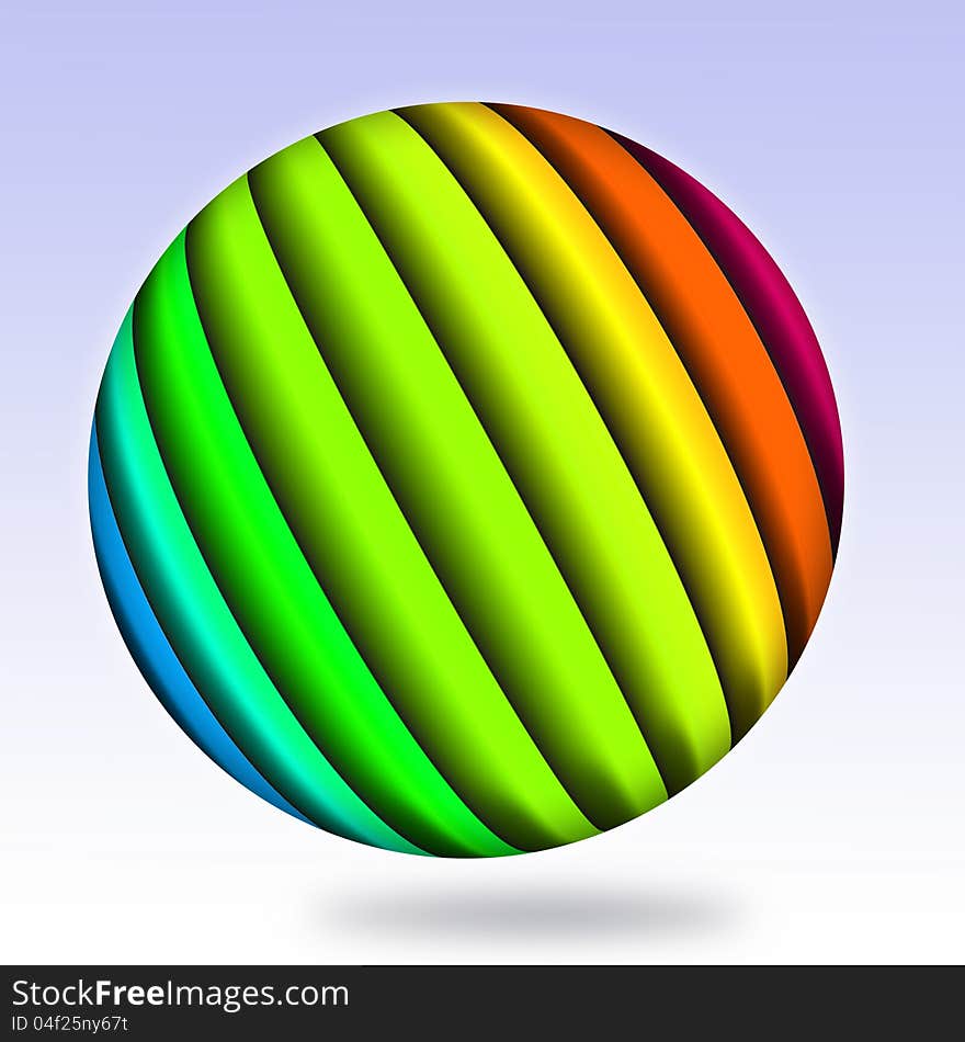 Color layer ball on isolated background. Color layer ball on isolated background