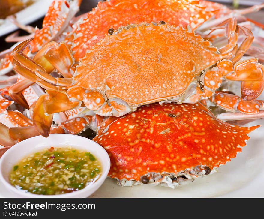 Steamed crab