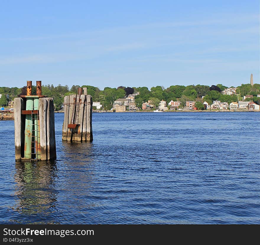 Pilings in water