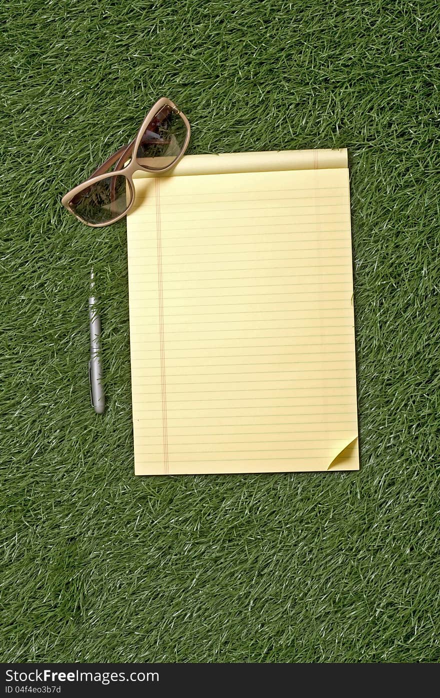 Blank Paper On Grass