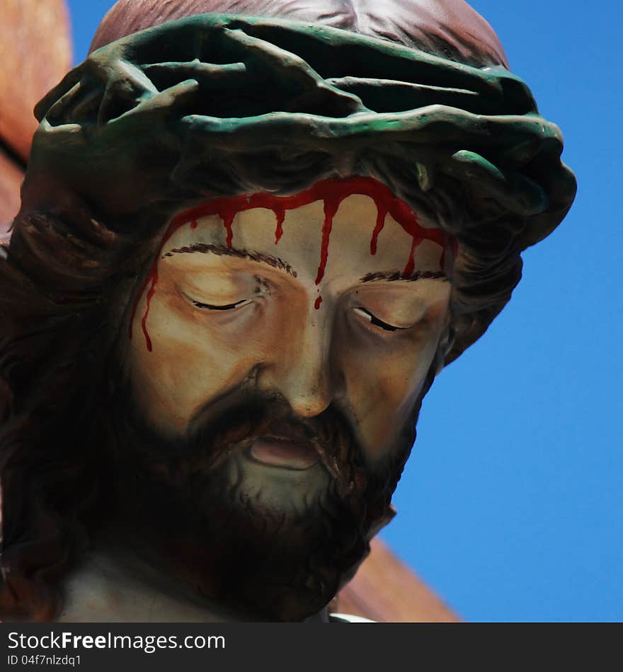 Detail of sculpture of Jesus Christ