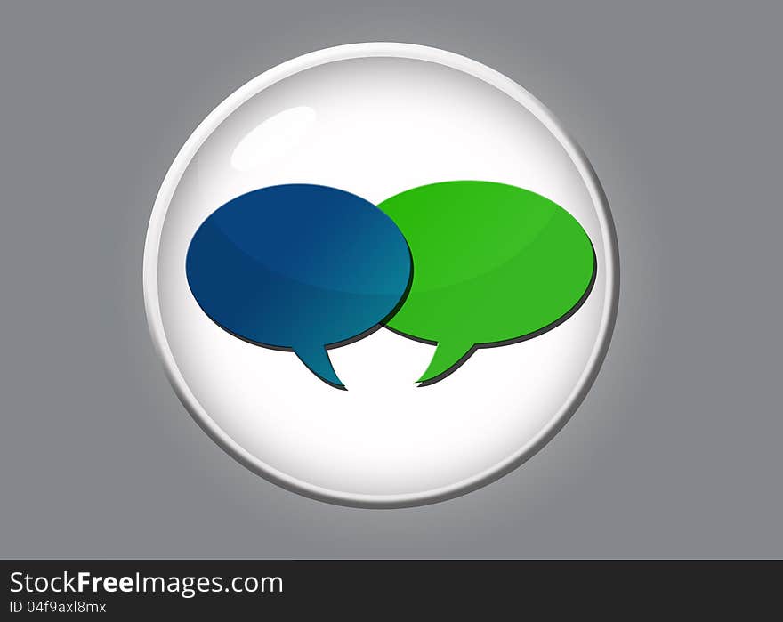 Speech bubble icon in blue and green