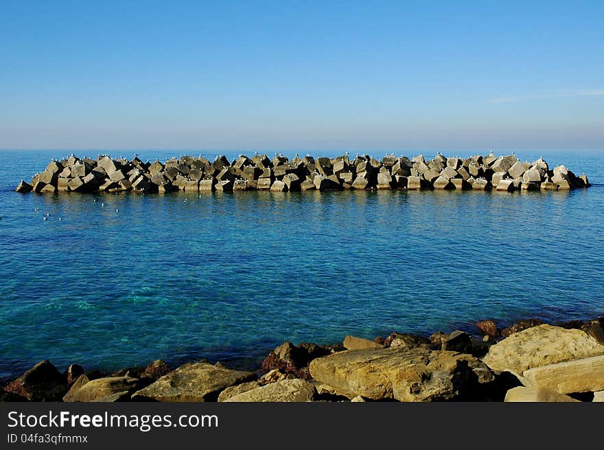 Rocks and sea