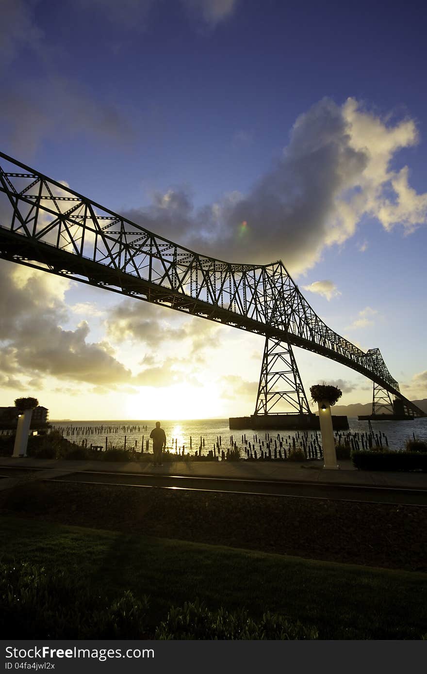 View on a bridge in the western part of the USA. View on a bridge in the western part of the USA