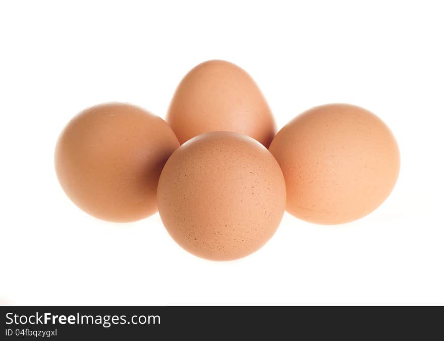 Eggs isolated on white background