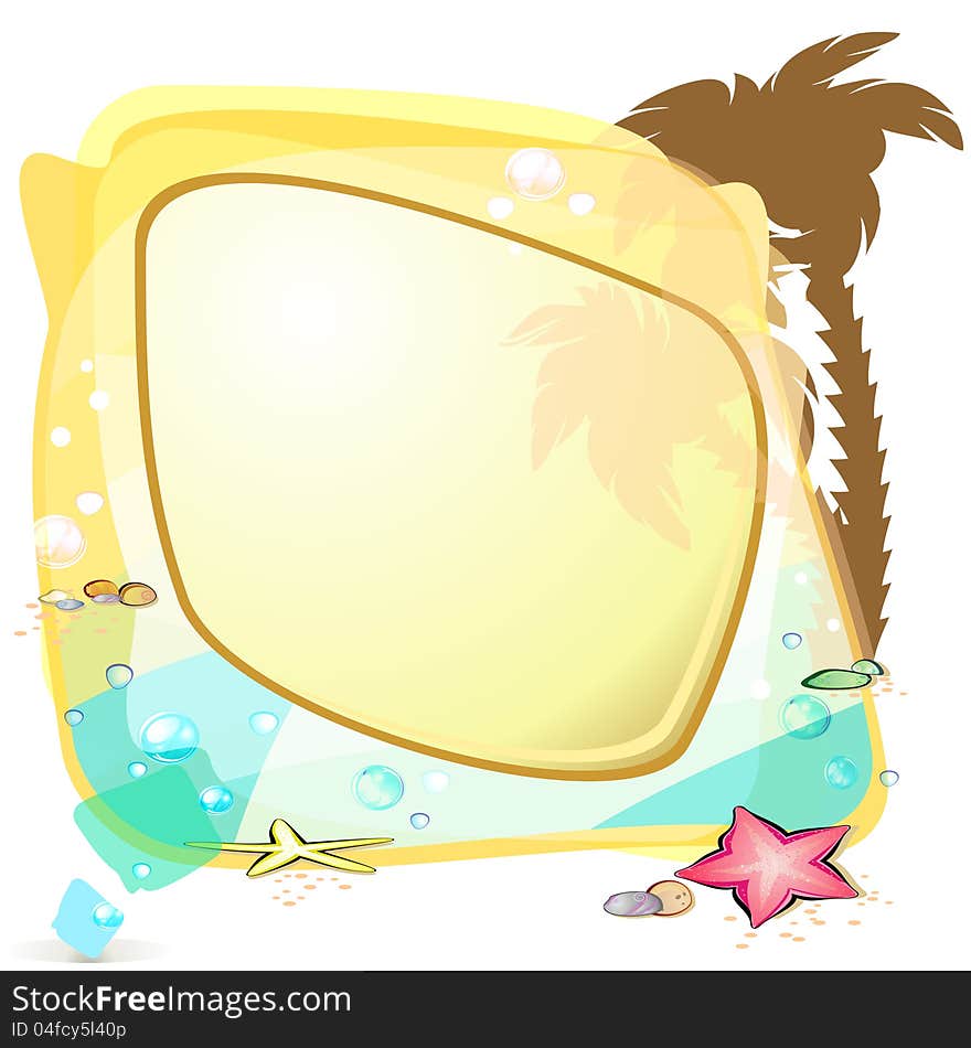 Abstract speech bubble with silhouette of palm tree. Abstract speech bubble with silhouette of palm tree