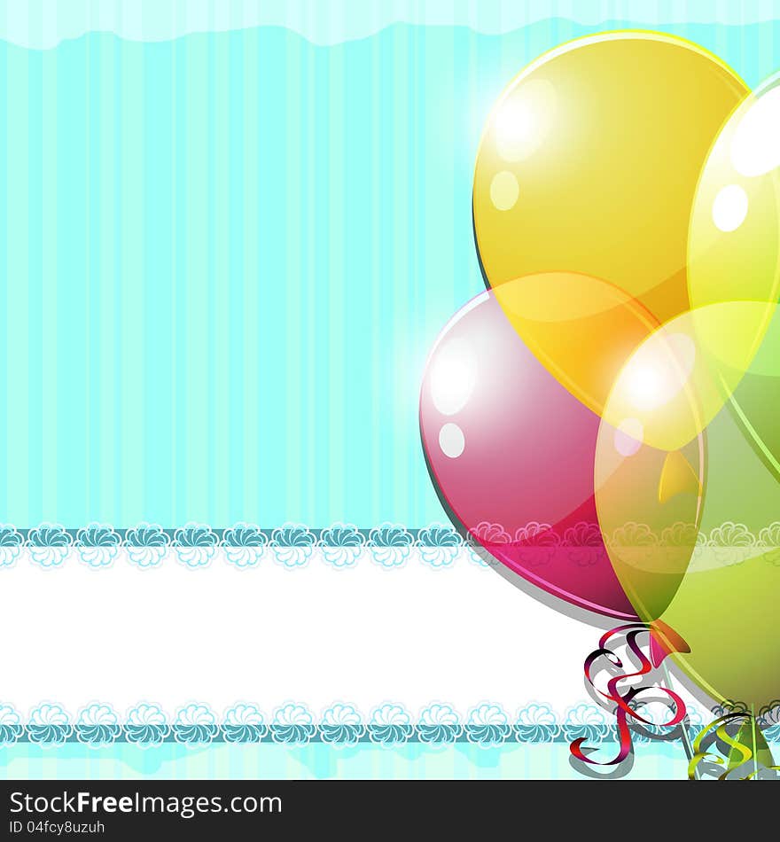 Vintage card with balloons