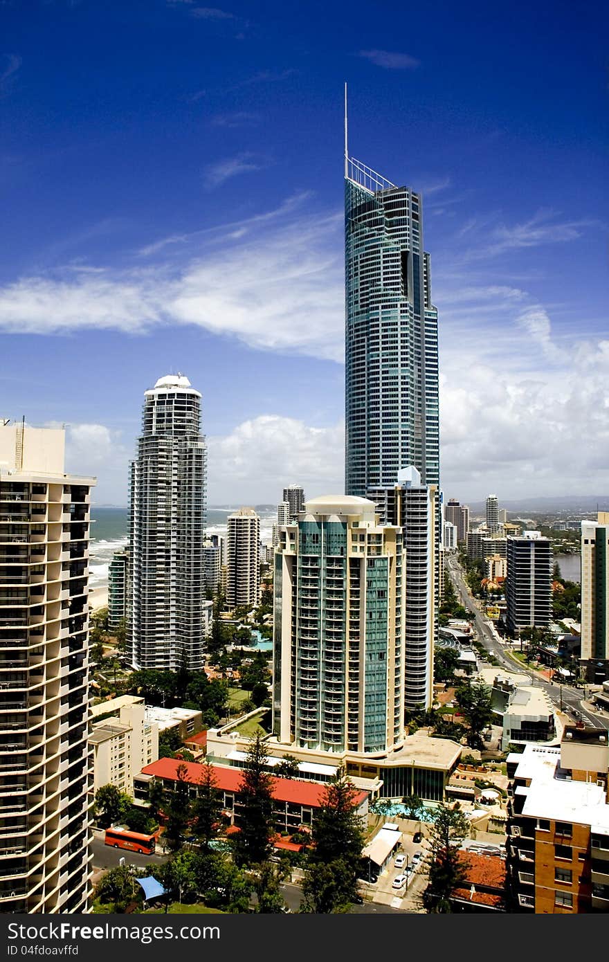 View of Q1 Tower in Gold Coast, Australia. View of Q1 Tower in Gold Coast, Australia.