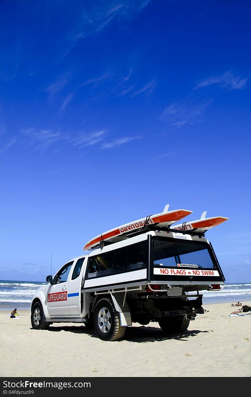 Life Saver pickup truck in Surfers Paradise, Gold Coast, Australia. Life Saver pickup truck in Surfers Paradise, Gold Coast, Australia.