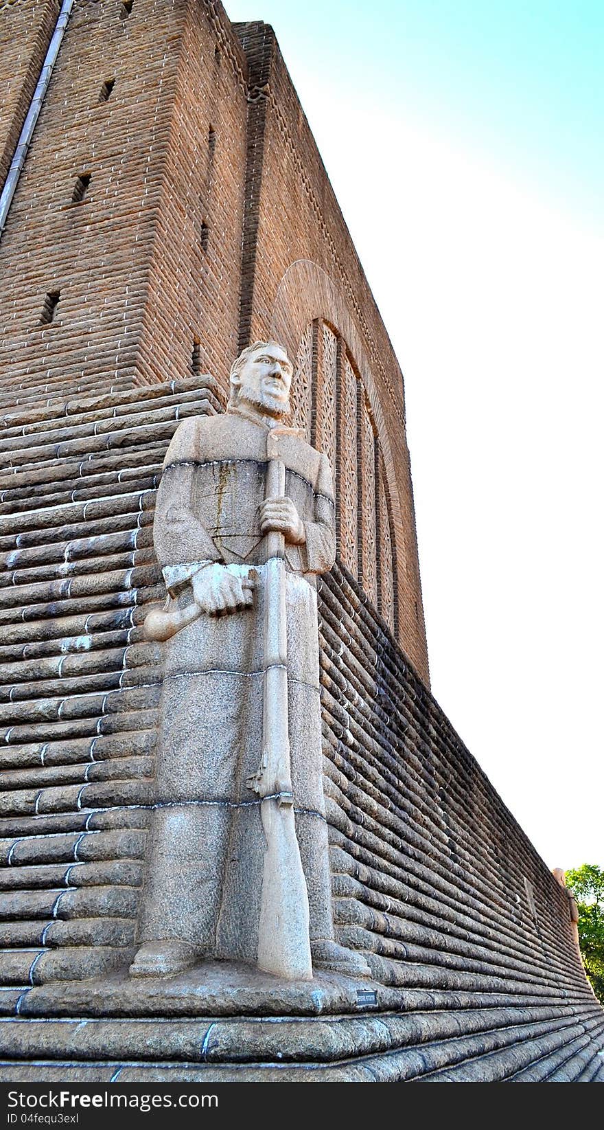 A photo of the statue of Hendrik Potgieter at the voortrekker monument in Pretoria South Africa.