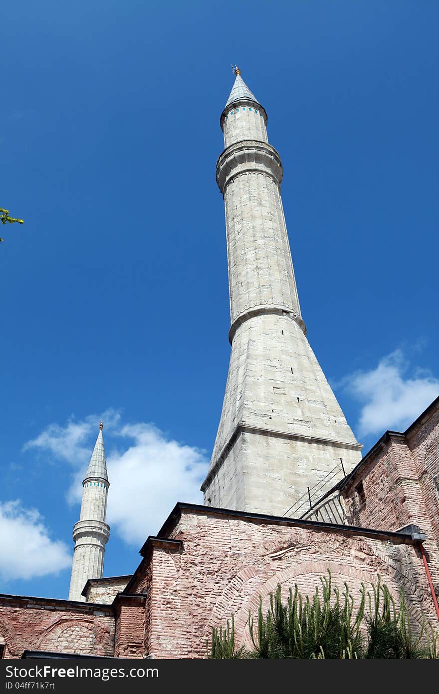 The Minaret Of Hagia Sophia, Istanbul.